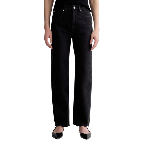 Everlane Denim - Everlane The Way High Straight Jeans in Black 27” inseam size 33R